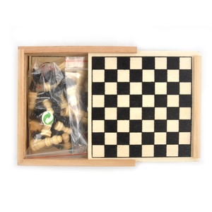 Education Game Chess Chinese Checkers Tic Tac Toe <strong>Ludo</strong> Mill Backgammon <strong>Board</strong> 5 in 1 Wooden <strong>Board</strong> Game Set - Product Image 6