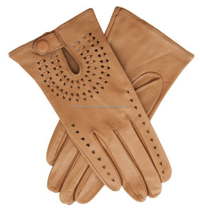 Ladies Fashion Cow Aniline Gants en cuir marron clair Doux Confortable Élégant Longueur de poignet en cuir véritable pour une scène décontractée - Product Image 1