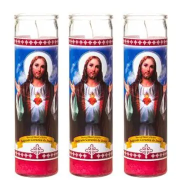 8 Inches Mexican 7 Day Church Prayer Religious Candles