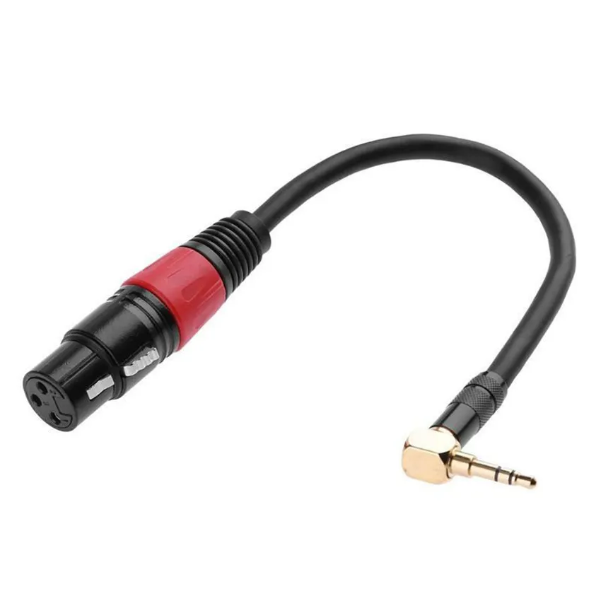 90 degree 3.5mm audio jack 1/8 Inch trs male to XLR 3 pin female audio cable micro X3B2