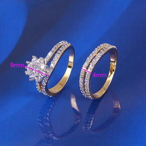 11387 <span class=keywords><strong>xuping</strong></span> 2 pièces/ensemble Anneaux de couple multicolores en or Nouveau modèle Bague de mariage Bijoux - Product Image 4