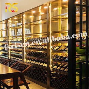Foshan Hot Sale Wine Display Cabinet for Home Modern <strong>Black</strong> Stainless Steel Wine Rack Cabinet Luxury Wine Bottle Holder <strong>Shelf</strong> - Product Image 5