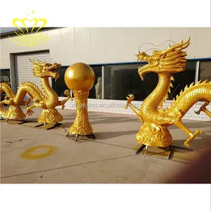 Alta qualidade china fornecedores escultura bronze fibra de vidro dragão para decoração casa & jardim