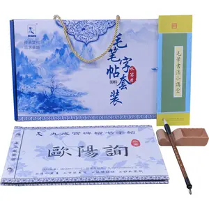 Chinese Calligraphy Thousand Times Rewritable Copybook Set In Box Writing Brush For Beginners