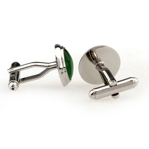 Elegante gatti occhi gemelli 18 k placcato oro gemelli di alta qualità degli uomini dei monili - Product Image 2