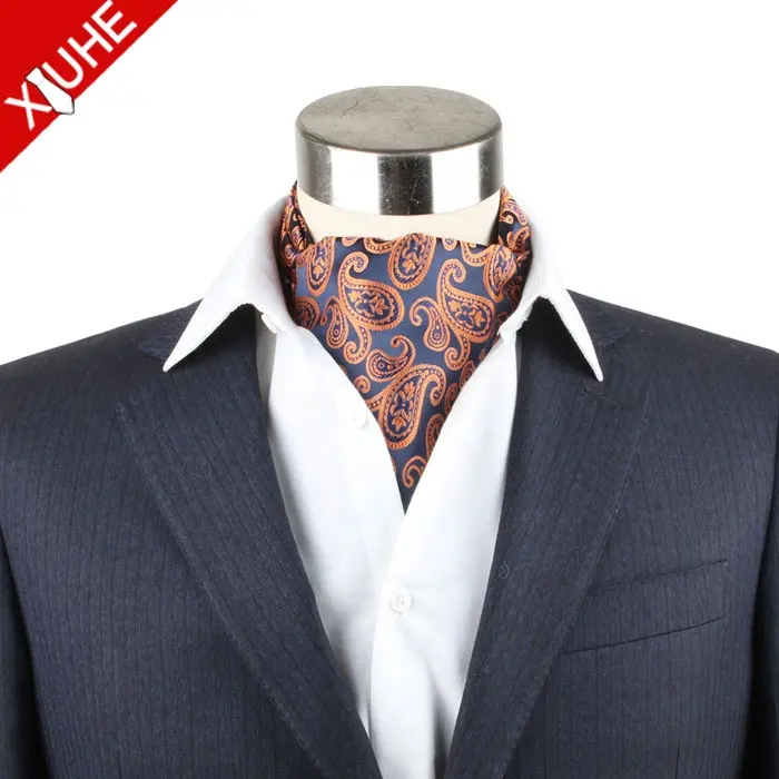 Mens Cravat Latest Xiuhe Manufacture Formal Polyester Mens Jacquard Paisley Cravat Tie For Custom