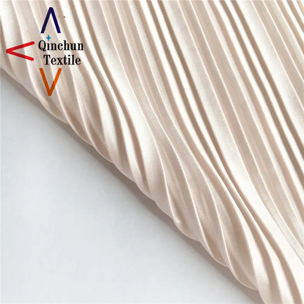 100% polyester knit jersey pleated fabric for dress