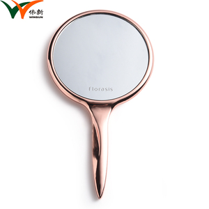 Rose Gold Kim Loại biểu tượng tùy chỉnh nhỏ gọn trang điểm mỹ phẩm du lịch Vanity tay gương lớn - Product Image 3