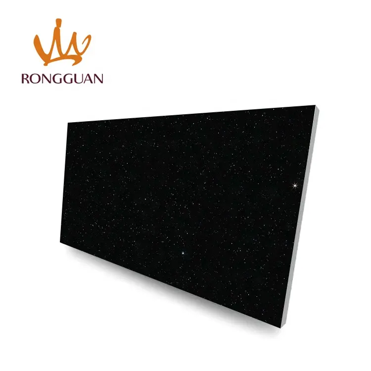 artificial marble black galaxy quartz stone