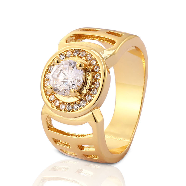 Boy Friend Gift Gold Plating Men's Ring Diamond Ring Model