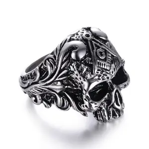 Huilin Индивидуальные Кольца с черепом на заказ, кольцо из нержавеющей стали с буквой G