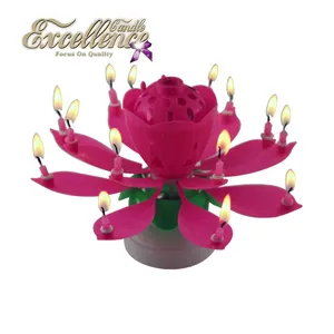 Yang Paling Populer Lotus Bunga Ulang Tahun Spiritual Lilin untuk Dekorasi Pesta Ulang Tahun Bunga