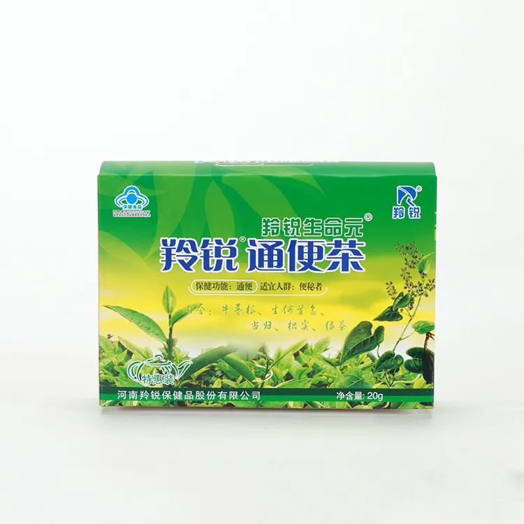 new foldable green color printing packaging custom paper tea box