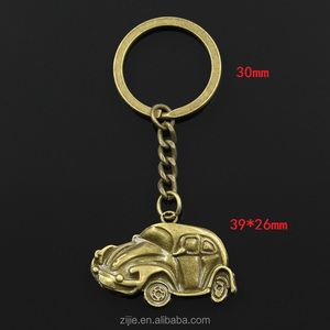 Moda 30mm llavero dominante del metal llavero joyería bronce antiguo plateado coche VW bug escarabajo Herbie 16 * 13mm colgante - Product Image 2