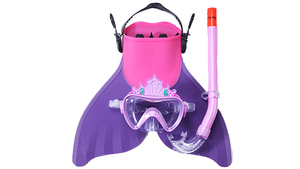 Sports nautiques monofin enfants masque de plongée <span class=keywords><strong>tuba</strong></span> <span class=keywords><strong>et</strong></span> palmes sirène queue nager - Product Image 1
