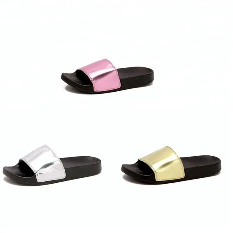 Nieuwe Mode vrouwen Zomer Glitter blank Slide Sandalen