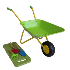 Outil de jardin pour enfants, pneu en métal de brouette, cour Rover avec plateau en acier, rouge - Product Image 3