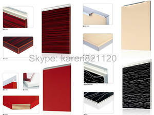 Ante per <span class=keywords><strong>Cucina</strong></span> in Acrilico Lucido Effetto Specchio Colore Grigio con Bordatura in Alluminio - Product Image 4