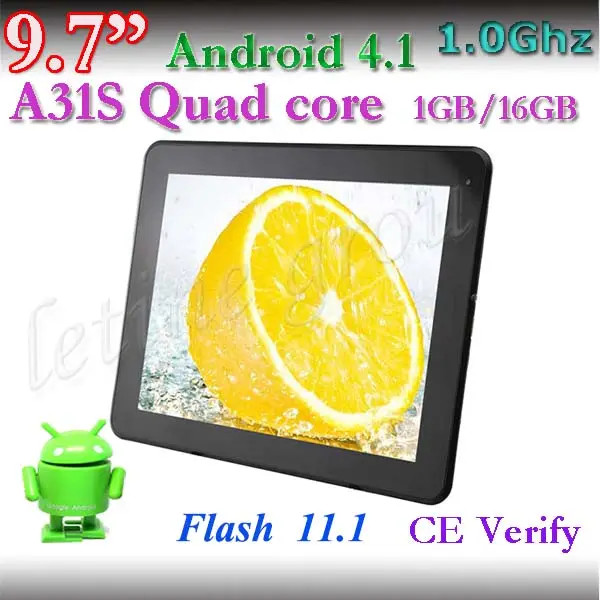 9.7 a31s pulgadas quad core androide tablet pc con ips capacitiva de la pantalla caliente a la venta