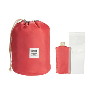 Custom Big Capacity Round Bucket <strong>Drawstring</strong> Travel Flamingo Cactus <strong>Toiletry</strong> Makeup Cosmetic Organizer <strong>Bag</strong> - Product Image 3