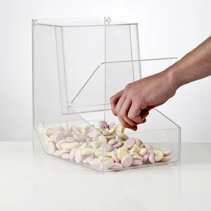 Modern Design Grote Pick En Mix Doorzichtige Acryl Zoete Dispenser Met Deksel