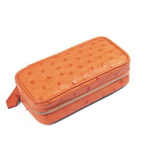 Lujosa Funda de cuero de avestruz para cigarrillos, soporte para bolso de tabaco hecho a mano - Product Image 6