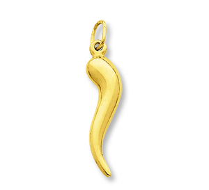Ciondolo Personalizzato <span class=keywords><strong>Cornicello</strong></span> Placcato <span class=keywords><strong>Oro</strong></span> Giallo di Alta Qualità OEM ODM, Ciondoli in Argento Sterling 925 per Collana - Product Image 1