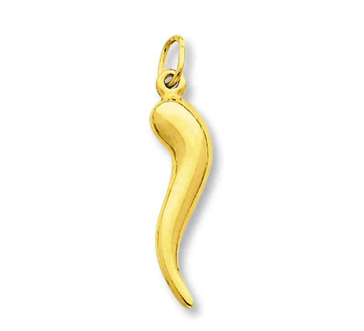 High Quality 14K Yellow Gold Italian Horn Charm Custom Pendant 925 Sterling Silver Pendants for Necklace
