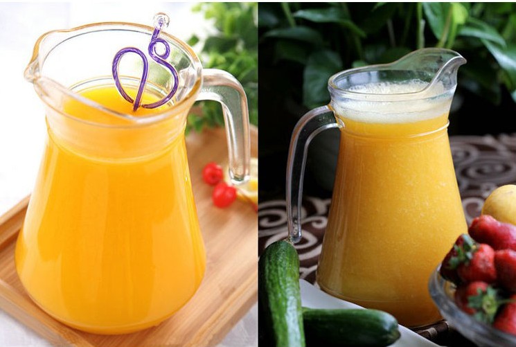 Round glass water pitcher/glass teapots/glass beverage jug.