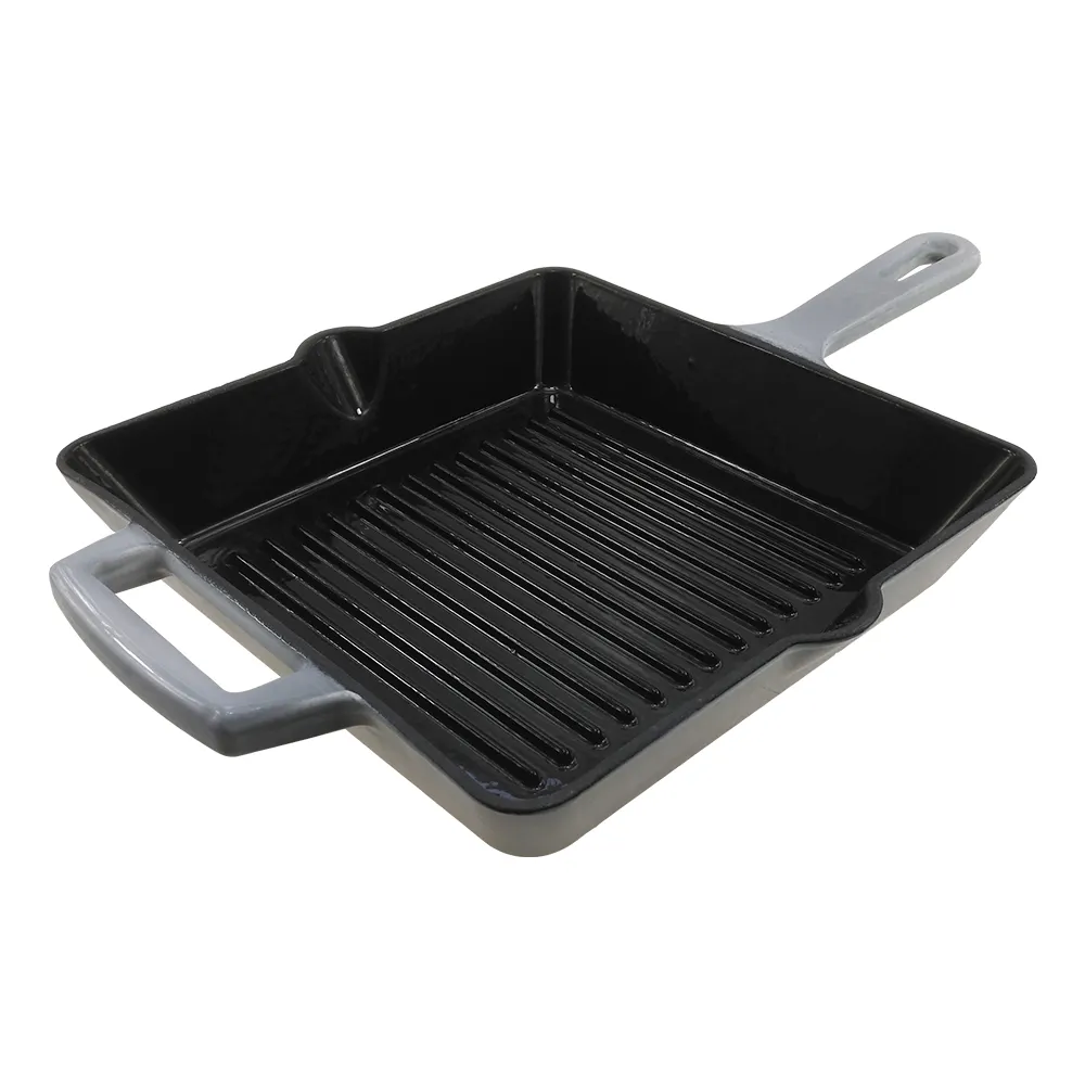 CE certificate enameled cast iron square grill pan
