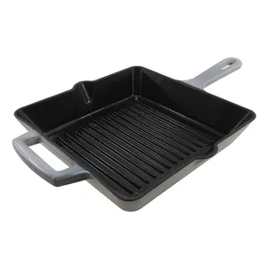 CE Certificate Enameled <strong>Cast</strong> Iron square Grill <strong>Pan</strong> - Product Image 1