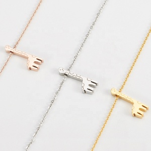 Bijoux en acier inoxydable sans vernis, bijoux d'animaux, design petite <span class=keywords><strong>girafe</strong></span>, pendentif pour filles, offre spéciale - Product Image 6