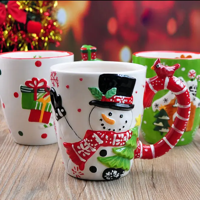 Haonai fabriqué tasse promotionnelle tasse en céramique tasse personnalisée avec design de Noël