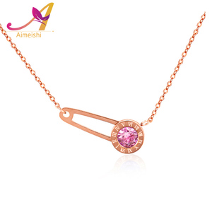 Japón y Corea Del sur dulce <span class=keywords><strong>de</strong></span> papel acero <span class=keywords><strong>de</strong></span> titanio <span class=keywords><strong>de</strong></span> oro rosa cadena <span class=keywords><strong>de</strong></span> la clavícula collar <span class=keywords><strong>de</strong></span> la muchacha - Product Image 1