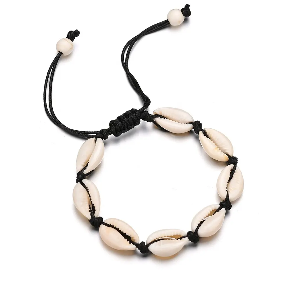 Pulseira artesanal para mulheres e meninas, bracelete da moda com concha marítima ajustável, pulseira com calcinha, joias para presente de 2019
