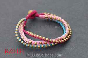 Campana de bronce de tejido multicapa granos de la resina del brazalete de la pulsera para la señora - Product Image 4