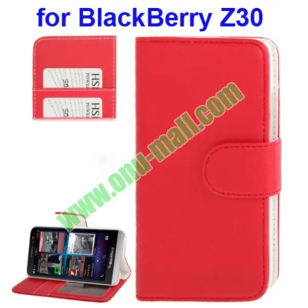 Lichee caso textura de couro para BlackBerry Aristo Z30 com suporte e cartão de slots