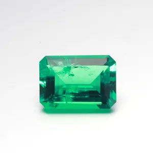 Selling Precious synthetic 10*14mm 8.2carat octagon Hydrothermal emerald Colombian emerald