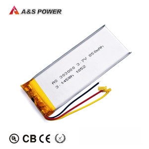 Baterías <span class=keywords><strong>para</strong></span> audífonos Lipo 303080 3,7 V 850mAh 3.145Wh batería recargable de polímero de litio con IEC62133/UN38.3 - Product Image 3