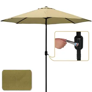 Уличная мебель из полиэстера 9 футов, использованные зонтики для внутреннего дворика, открытый пляжный зонт с ручкой