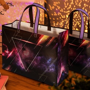 Customizable Eco-Friendly Reusable Laminated PP Non-Woven Striped Pattern Promotional Handled <strong>Medium</strong> <strong>Size</strong> Shopping <strong>Bags</strong> - Product Image 5