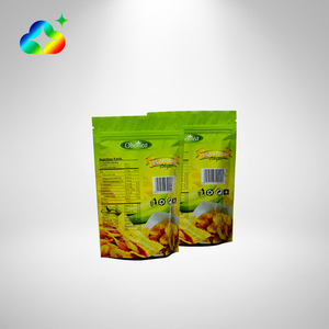 Logotipo personalizado impreso cierre de cremallera resellable papel de aluminio Mylar Stand Up bolsas para alimentos aperitivos embalaje