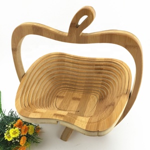 Panier <span class=keywords><strong>à</strong></span> <span class=keywords><strong>fruits</strong></span> en bambou pliable en forme de pomme - Product Image 4