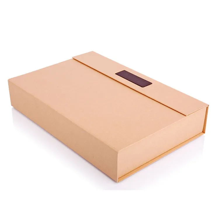 Caja de papel kraft magnético de alta calidad, archivador de documentos