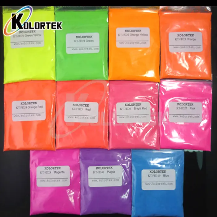 Conjunto de pigmentos fluorescentes e neon de 11 pigmentos em pó
