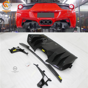 Auto Carbone Avant lip Splitter Kit Carrosserie Fit Pour 10-14 <span class=keywords><strong>Ferrari</strong></span> F458 Arrière Diffuseur Et Spoiler - Product Image 4
