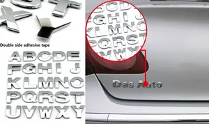 사용자 정의 3D 크롬 문자 및 숫자 자체 접착 3D 자동차 스티커