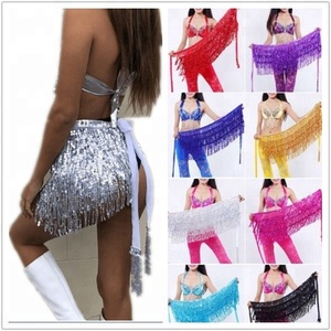 Bestdance gland robe <span class=keywords><strong>Danseuse</strong></span> Du Ventre Paillettes Frange Écharpe de Hanche Jupe <span class=keywords><strong>Bollywood</strong></span> Festival D'halloween Costume Gland robe - Product Image 2