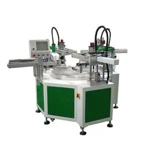 Automatic 3 colors flat silk screen printers for insoles plastic panel screen printing machine with rotating table