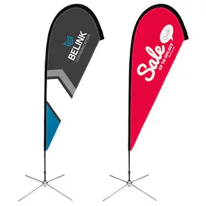 Custom Logo Oxford Fabric Feather Flag Outdoor Advertising Teardrop Banner Wind-Resistant Wholesale Price
